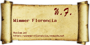 Wimmer Florencia névjegykártya